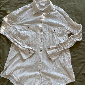 Club Monaco 100% Cotton Pinstripe Button-Down Shirt Small